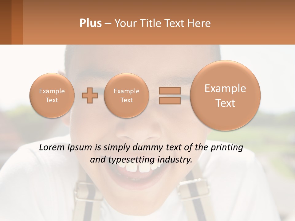 A Young Boy Smiling With His Mouth Open PowerPoint Template