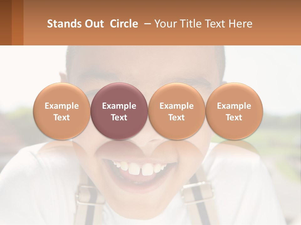A Young Boy Smiling With His Mouth Open PowerPoint Template