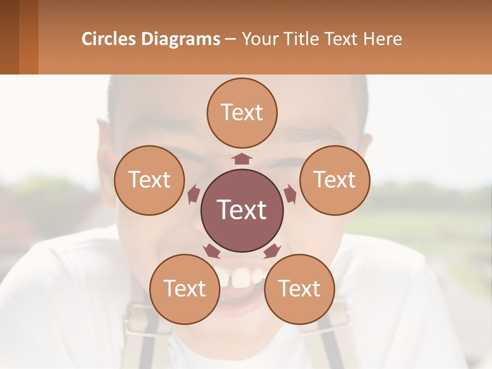 A Young Boy Smiling With His Mouth Open PowerPoint Template