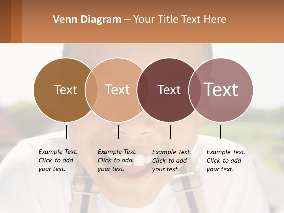 A Young Boy Smiling With His Mouth Open PowerPoint Template