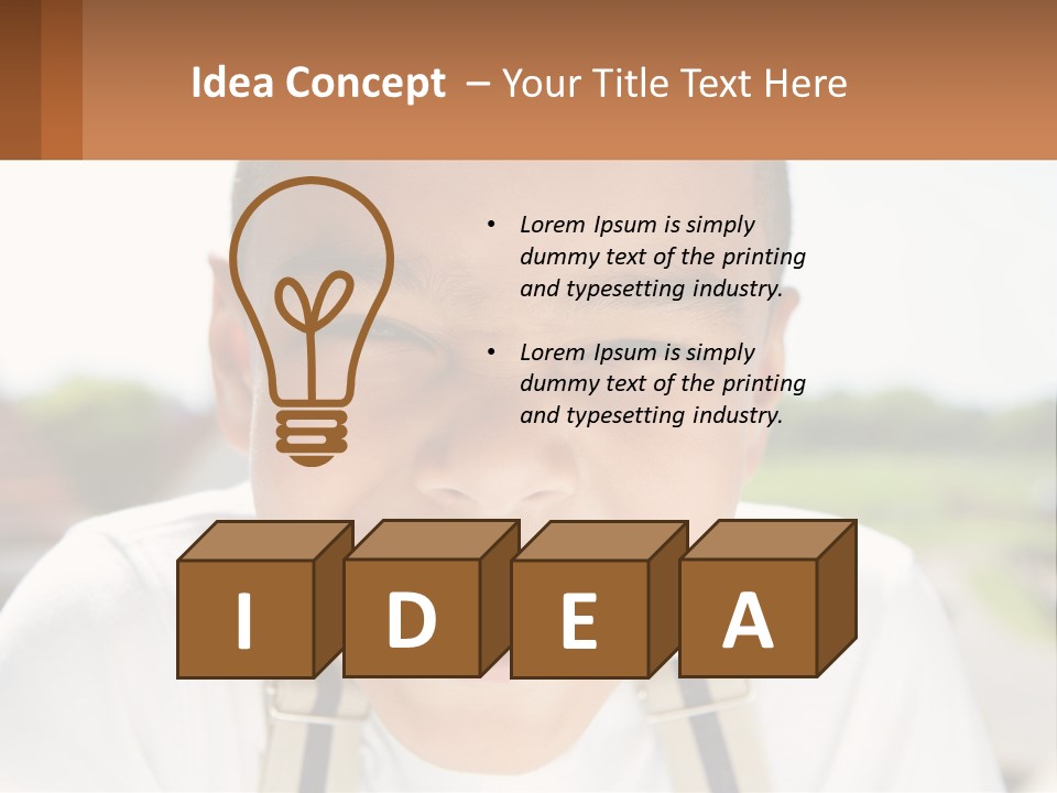 A Young Boy Smiling With His Mouth Open PowerPoint Template