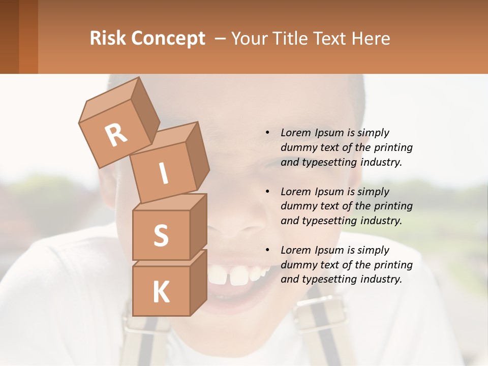 A Young Boy Smiling With His Mouth Open PowerPoint Template