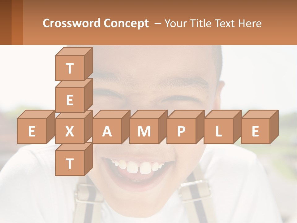 A Young Boy Smiling With His Mouth Open PowerPoint Template