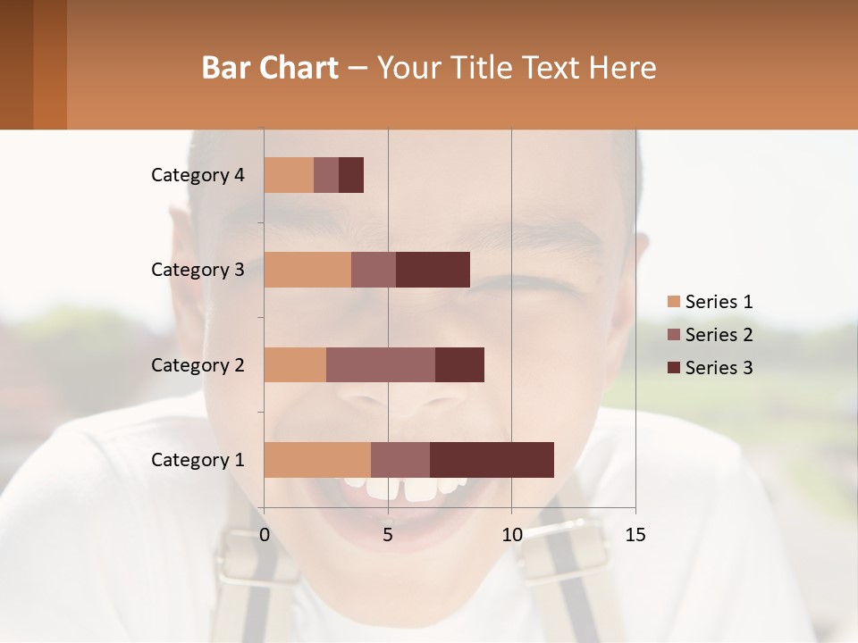A Young Boy Smiling With His Mouth Open PowerPoint Template