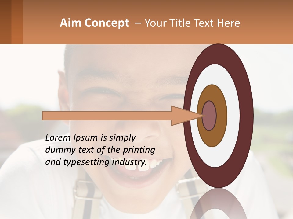 A Young Boy Smiling With His Mouth Open PowerPoint Template