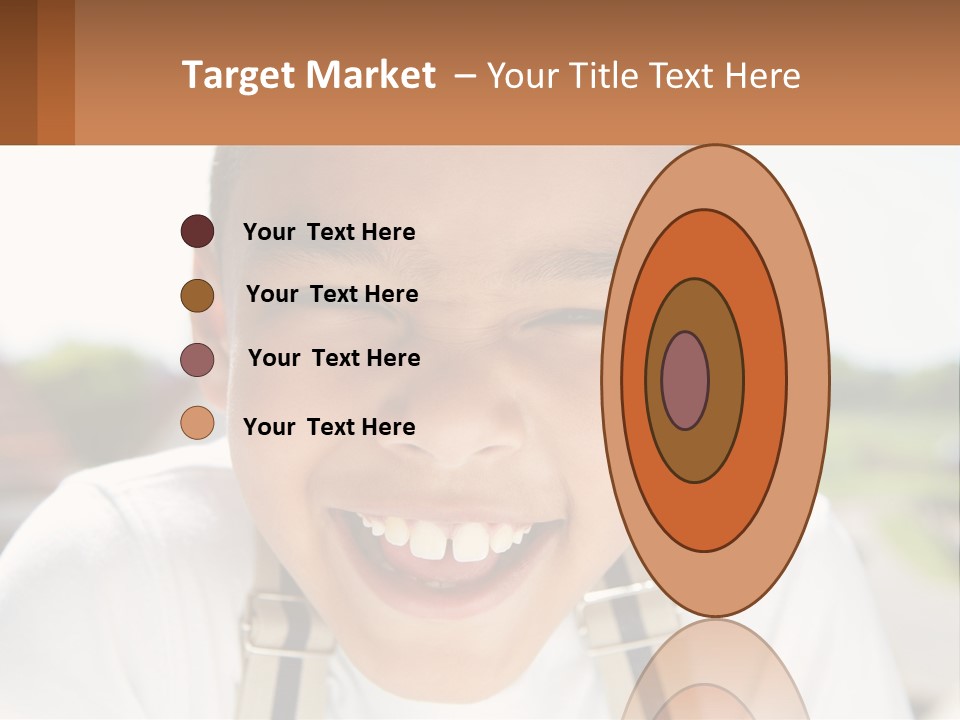 A Young Boy Smiling With His Mouth Open PowerPoint Template