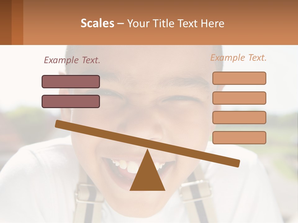 A Young Boy Smiling With His Mouth Open PowerPoint Template