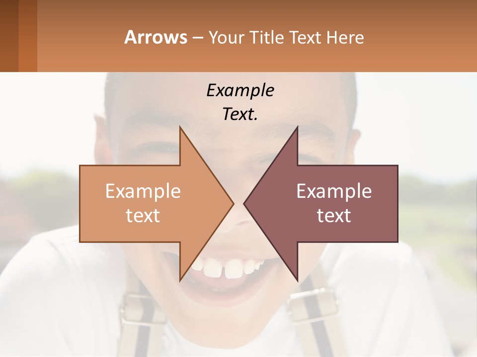 A Young Boy Smiling With His Mouth Open PowerPoint Template