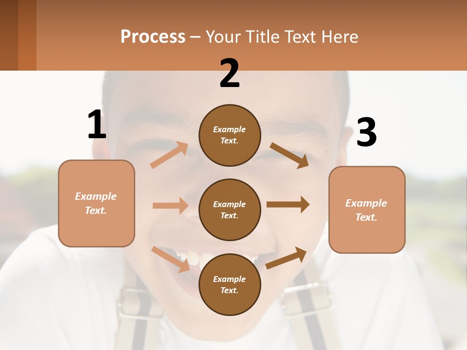 A Young Boy Smiling With His Mouth Open PowerPoint Template