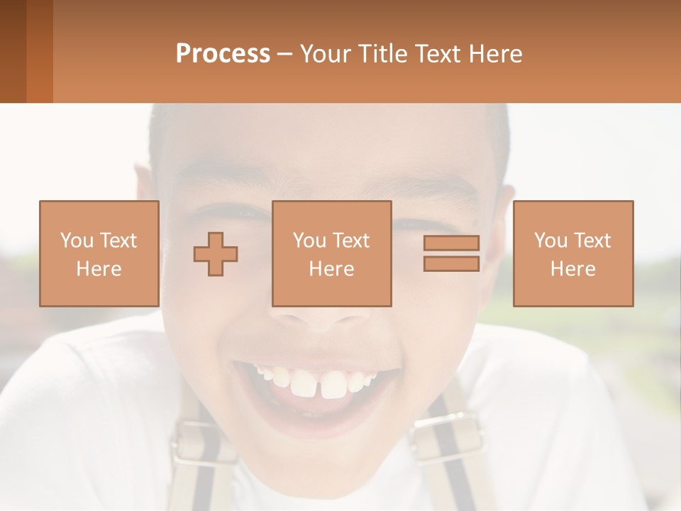 A Young Boy Smiling With His Mouth Open PowerPoint Template