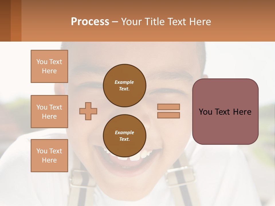 A Young Boy Smiling With His Mouth Open PowerPoint Template