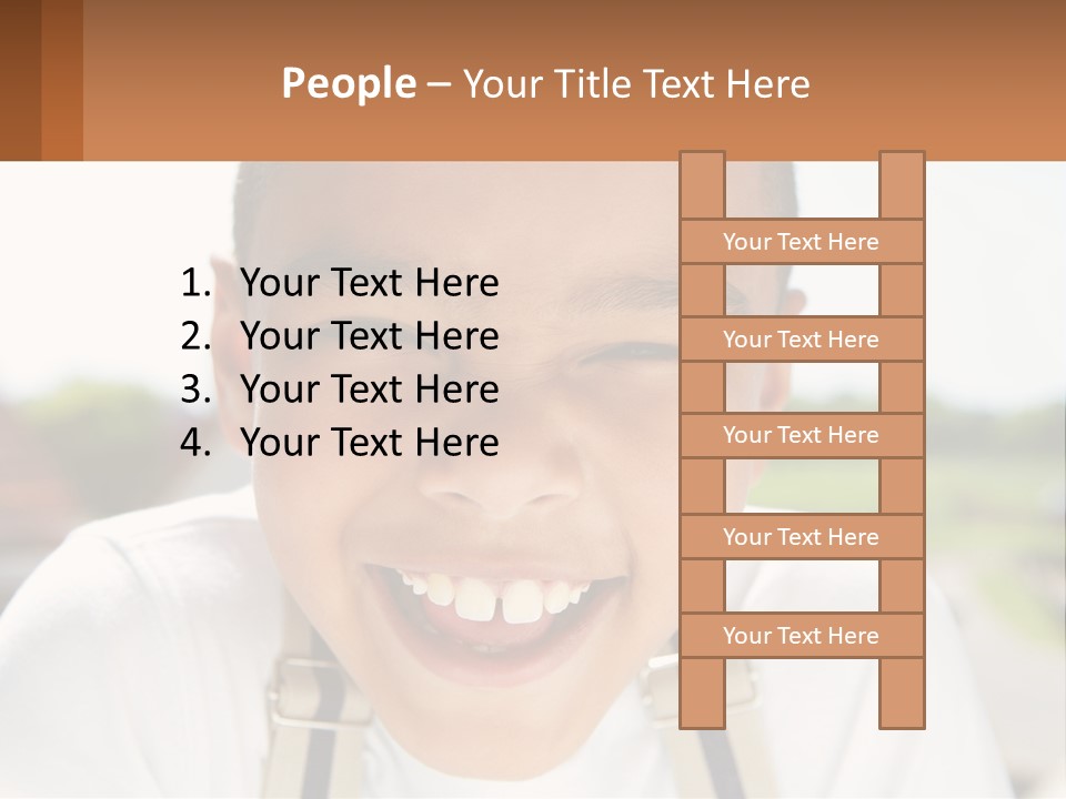 A Young Boy Smiling With His Mouth Open PowerPoint Template