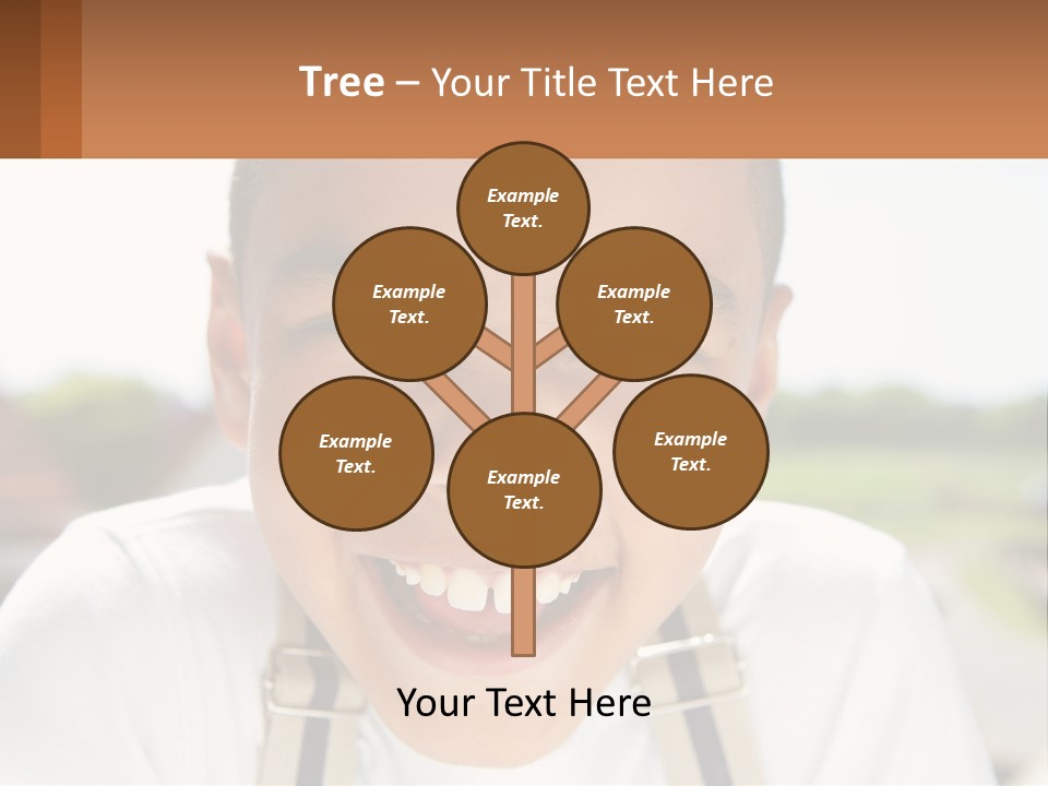 A Young Boy Smiling With His Mouth Open PowerPoint Template