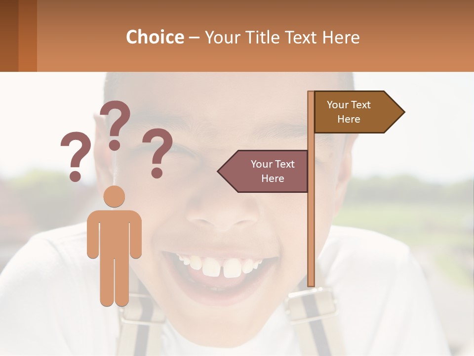 A Young Boy Smiling With His Mouth Open PowerPoint Template