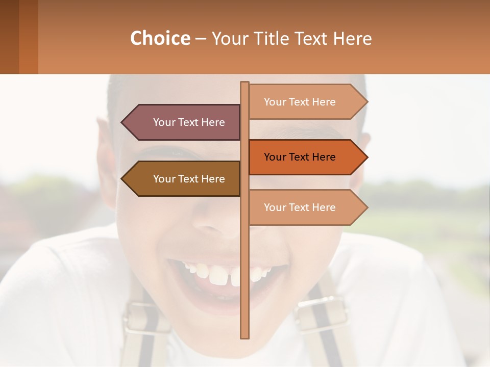 A Young Boy Smiling With His Mouth Open PowerPoint Template