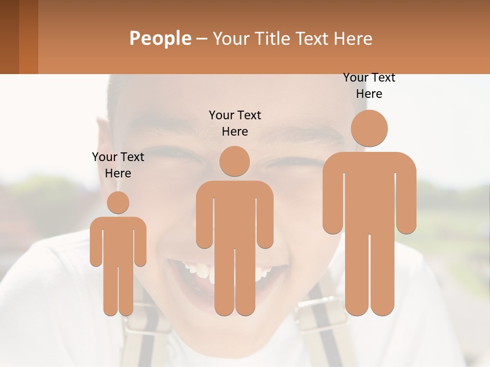 A Young Boy Smiling With His Mouth Open PowerPoint Template