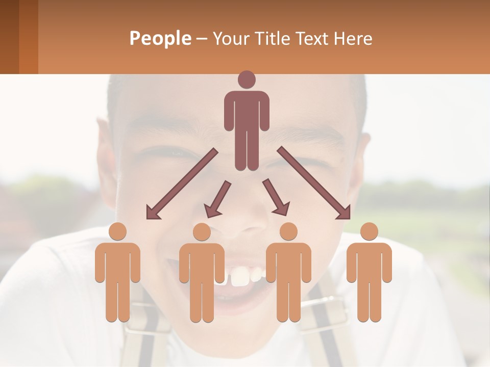 A Young Boy Smiling With His Mouth Open PowerPoint Template