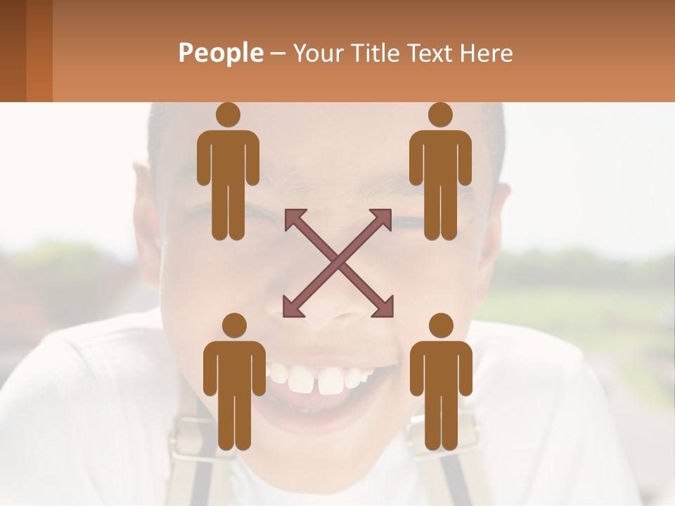 A Young Boy Smiling With His Mouth Open PowerPoint Template