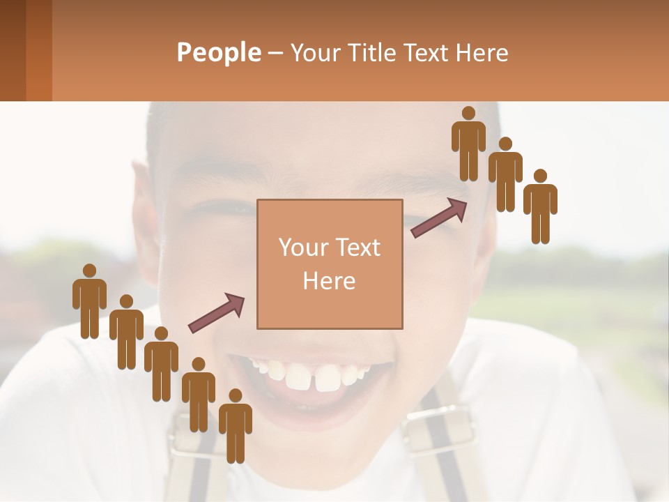A Young Boy Smiling With His Mouth Open PowerPoint Template