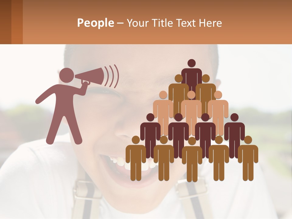 A Young Boy Smiling With His Mouth Open PowerPoint Template