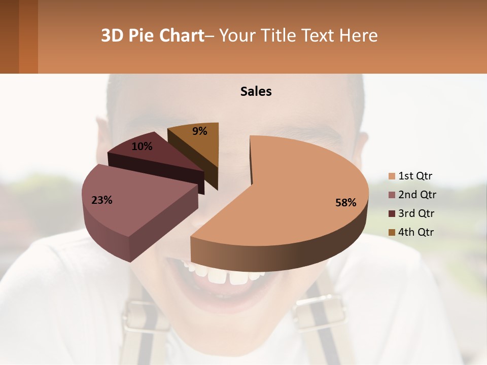 A Young Boy Smiling With His Mouth Open PowerPoint Template