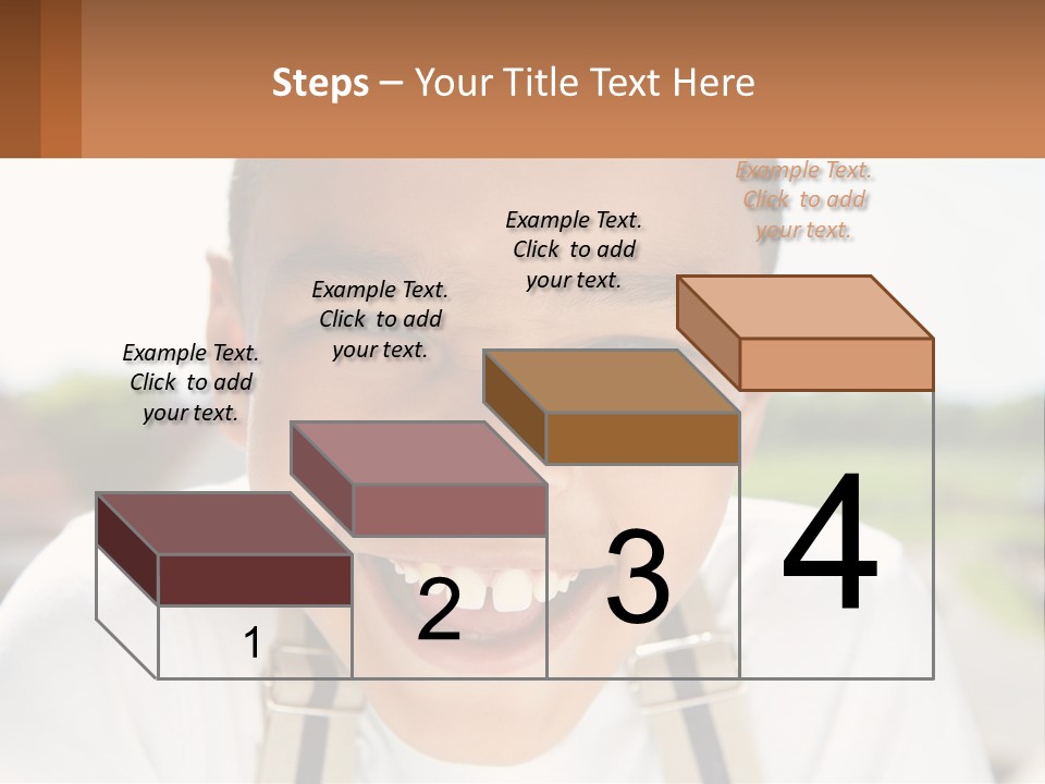 A Young Boy Smiling With His Mouth Open PowerPoint Template
