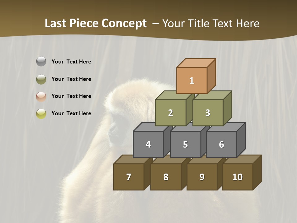 A Monkey Sitting On Top Of A Wooden Post PowerPoint Template
