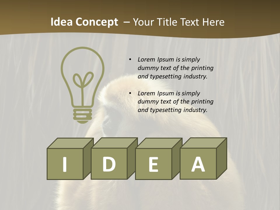 A Monkey Sitting On Top Of A Wooden Post PowerPoint Template