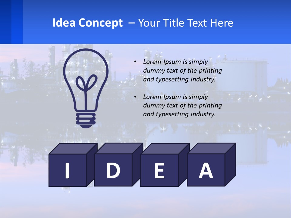 A Power Plant With A Blue Sky In The Background PowerPoint Template