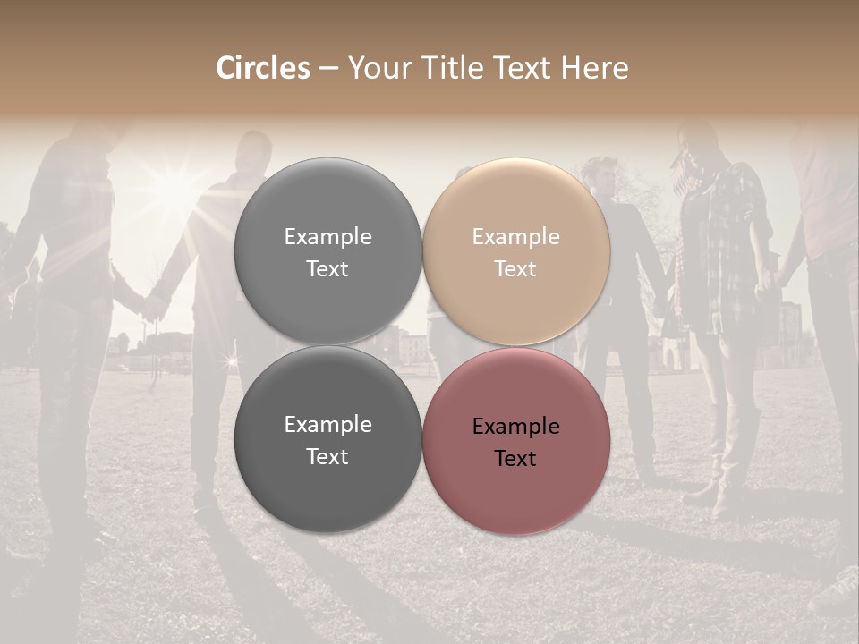 A Group Of People Holding Hands In A Field PowerPoint Template