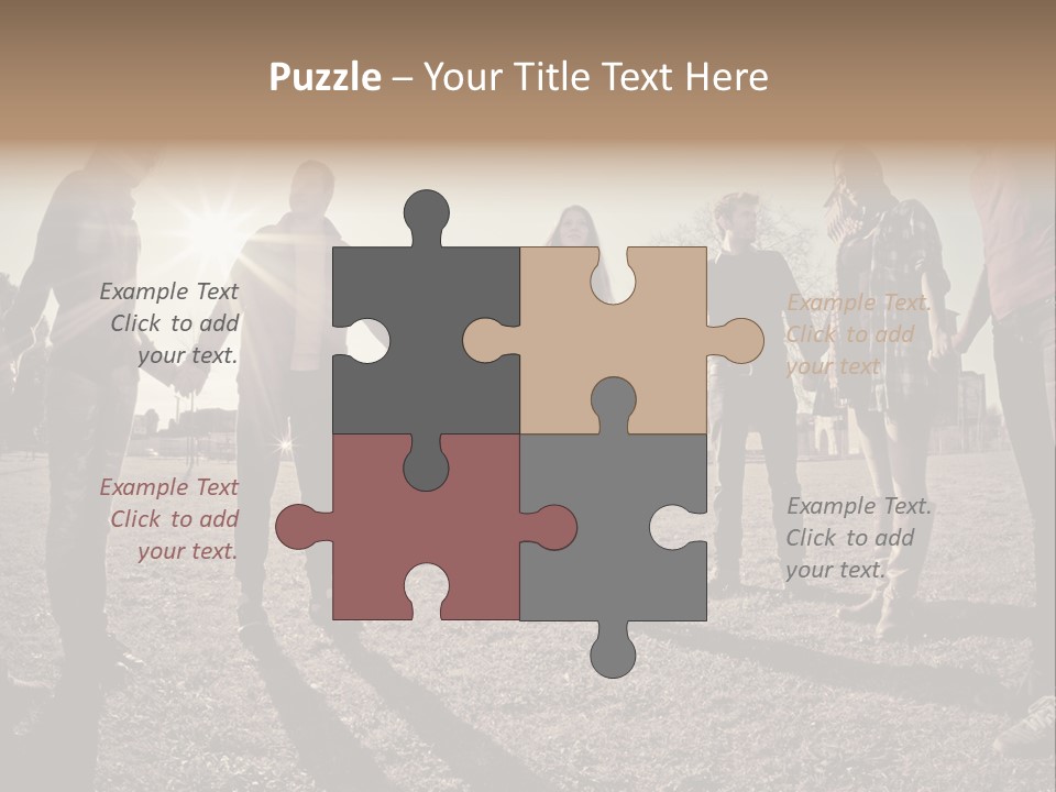 A Group Of People Holding Hands In A Field PowerPoint Template