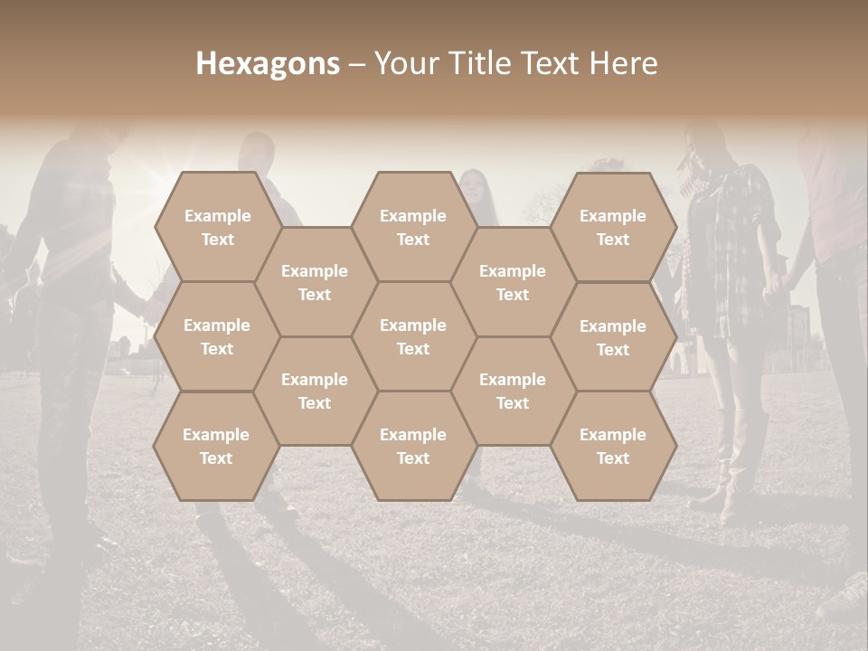 A Group Of People Holding Hands In A Field PowerPoint Template