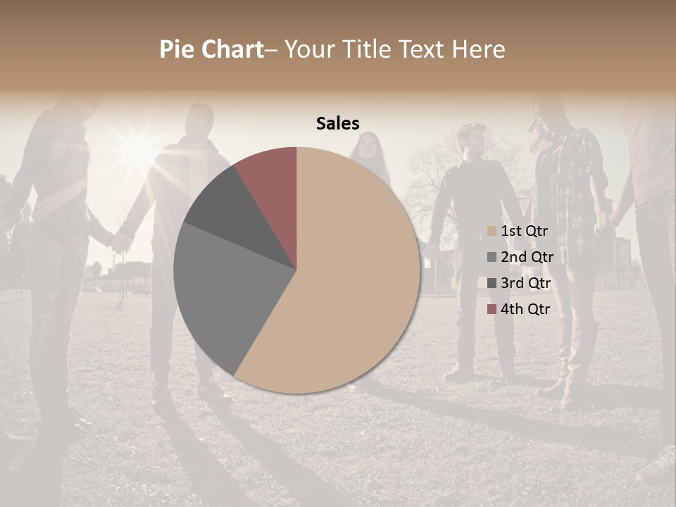 A Group Of People Holding Hands In A Field PowerPoint Template