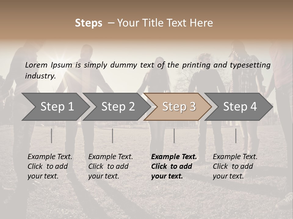 A Group Of People Holding Hands In A Field PowerPoint Template