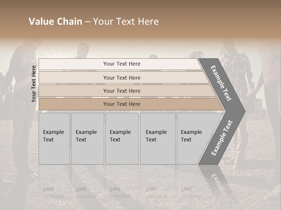 A Group Of People Holding Hands In A Field PowerPoint Template