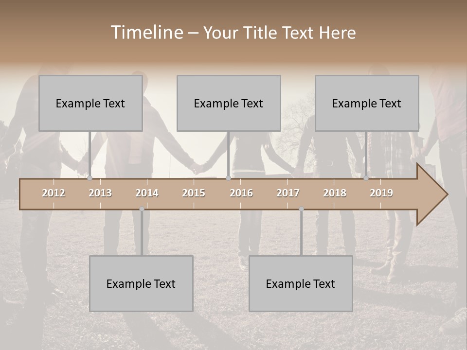 A Group Of People Holding Hands In A Field PowerPoint Template