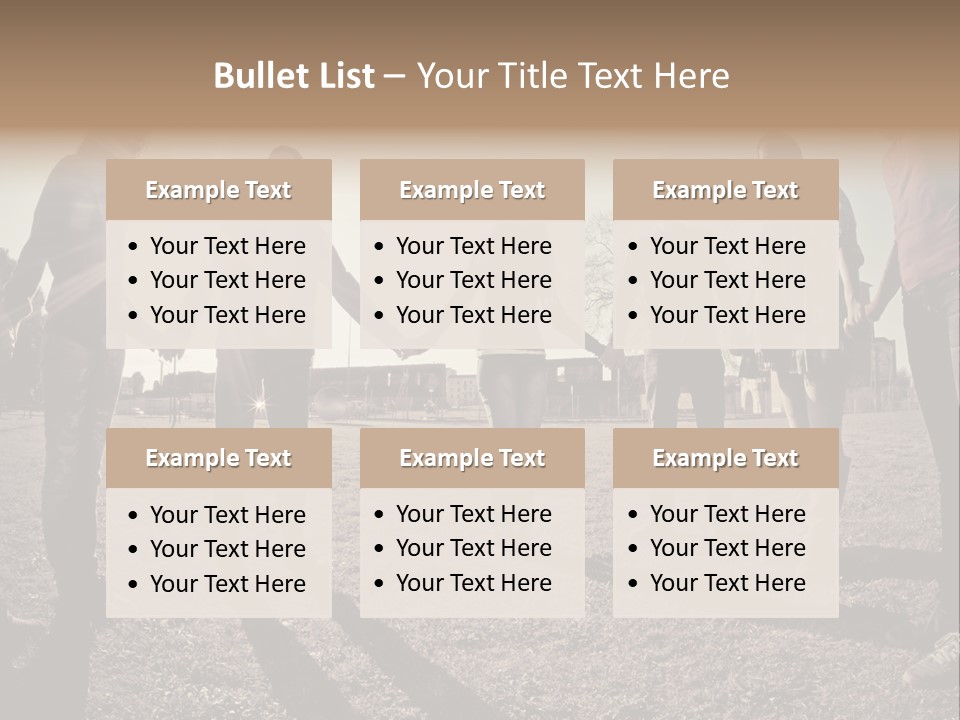 A Group Of People Holding Hands In A Field PowerPoint Template