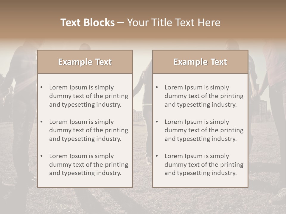 A Group Of People Holding Hands In A Field PowerPoint Template