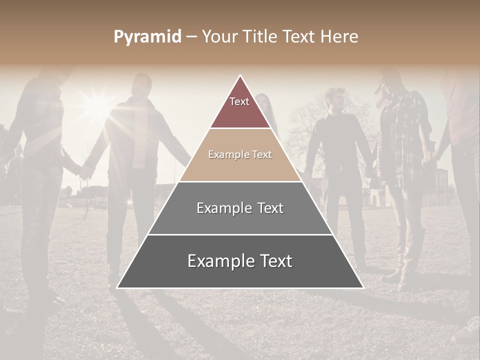 A Group Of People Holding Hands In A Field PowerPoint Template