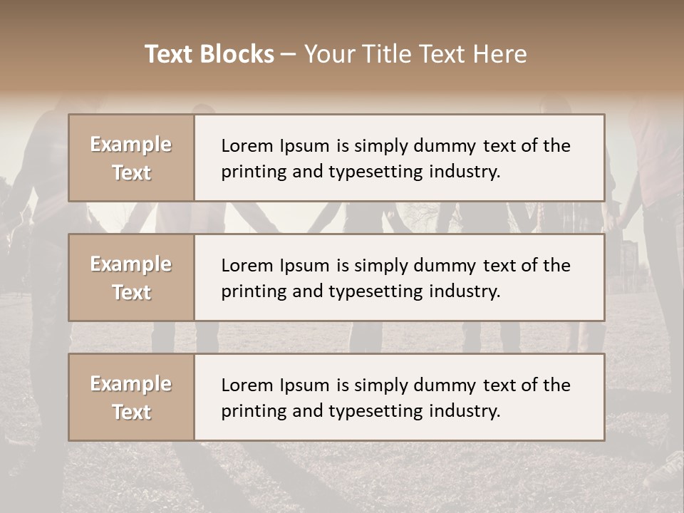 A Group Of People Holding Hands In A Field PowerPoint Template