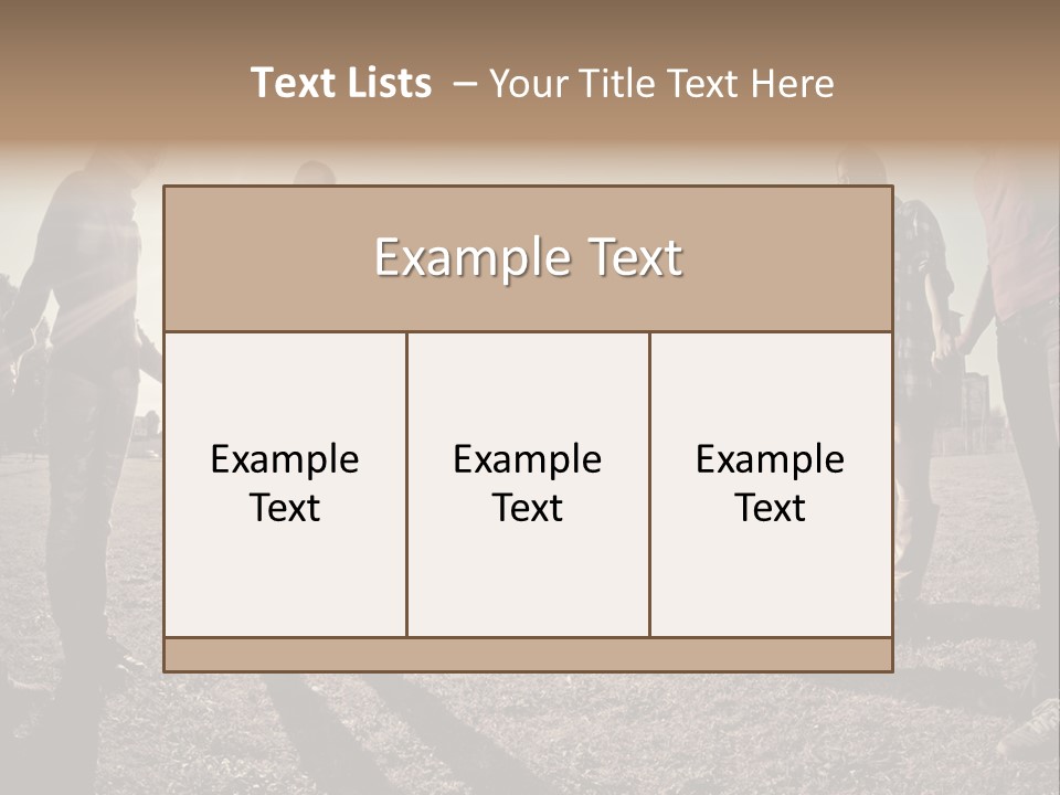 A Group Of People Holding Hands In A Field PowerPoint Template