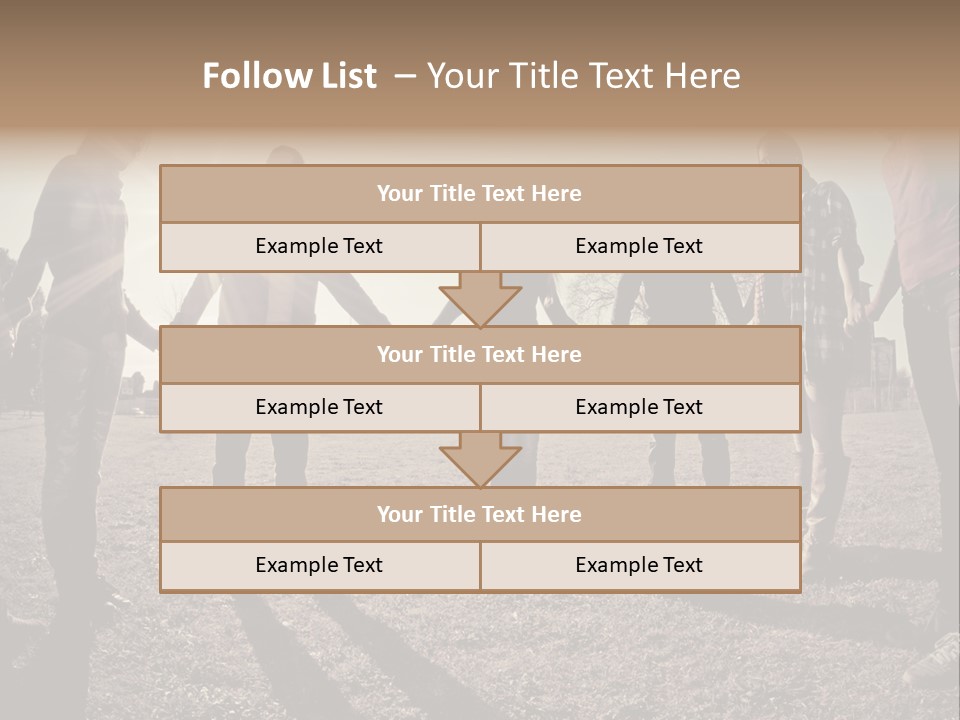 A Group Of People Holding Hands In A Field PowerPoint Template
