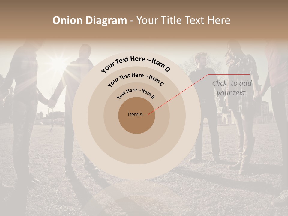 A Group Of People Holding Hands In A Field PowerPoint Template