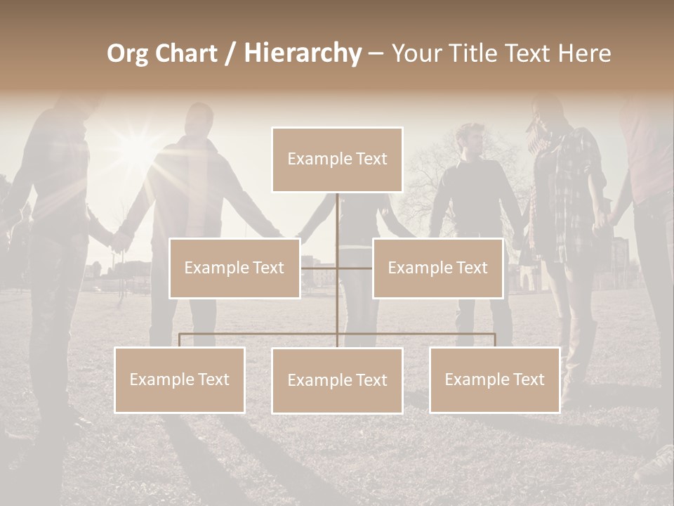 A Group Of People Holding Hands In A Field PowerPoint Template