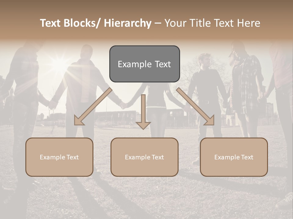 A Group Of People Holding Hands In A Field PowerPoint Template