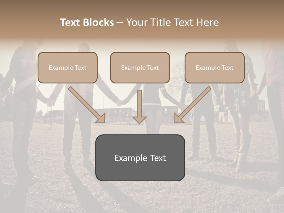 A Group Of People Holding Hands In A Field PowerPoint Template