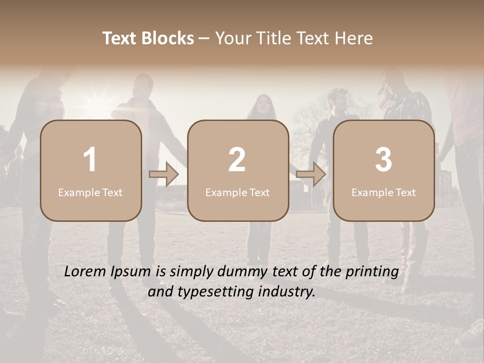 A Group Of People Holding Hands In A Field PowerPoint Template