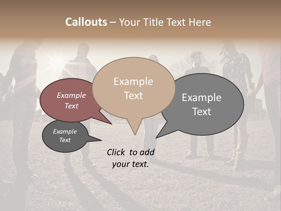 A Group Of People Holding Hands In A Field PowerPoint Template