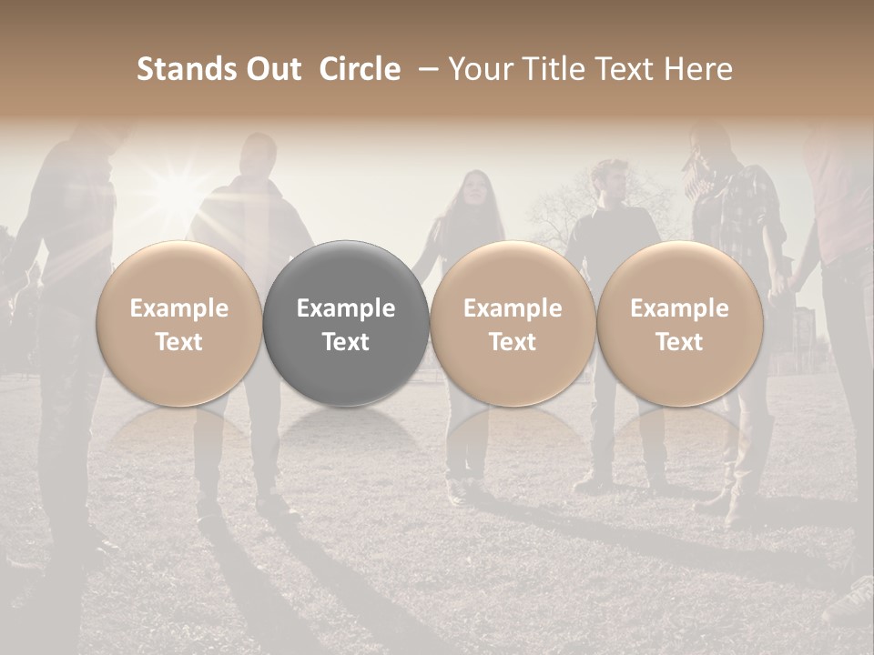 A Group Of People Holding Hands In A Field PowerPoint Template