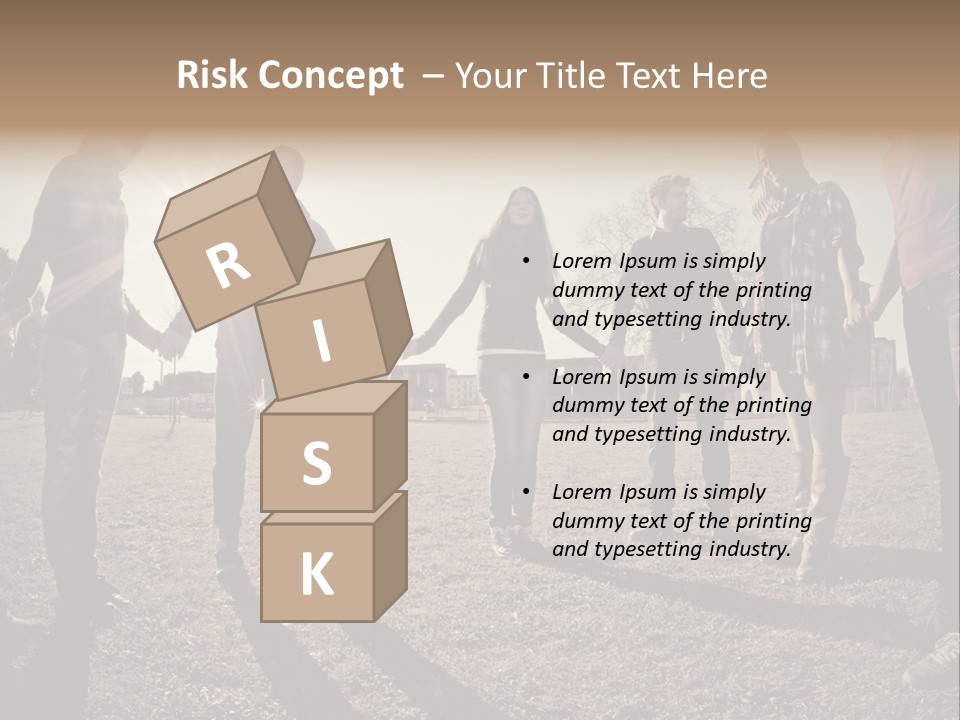 A Group Of People Holding Hands In A Field PowerPoint Template